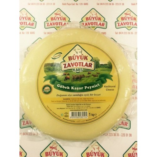Kars Göbek Kaşar Peyniri 1 kg Şirden Mayalı