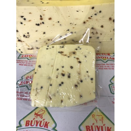 Olgunlaştırılmış Karabiberli Kaşar Şirden Mayalı Vakumlu 1 kg Olgunlaştırılmış Karabiberli Kaşar Şirden Mayalı Vakumlu 1 kg
