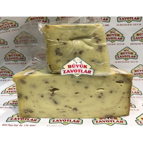 Olgunlaştırılmış Cevizli kaşar peyniri Şirden Mayalı 1 kg vakumlu 